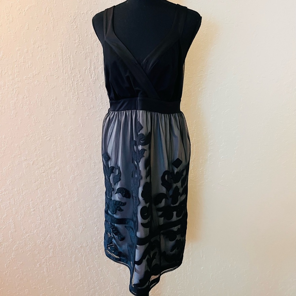 INC International Concepts Black and‎ Gray Midi Dress